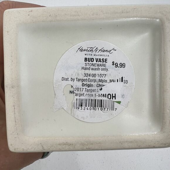 Hearth & Hand with Magnolia Bud Vases Ivory Stoneware Houses Lot 3 Target 2017 - Picture 9 of 13